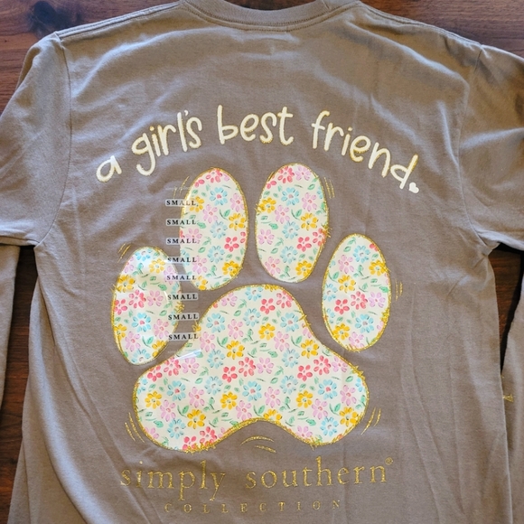 Simply Southern paw print long-sleeve t-shirt (NWT) - Picture 3 of 9